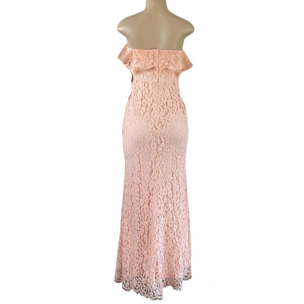 Lulu’s Blush Pink Lace Off Shoulder Long Dress - Size M - Picture 5 of 9